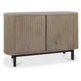 Bentley Designs Vega Grey Oiled Oak & Peppercorn Narrow Sideboard
