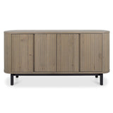 Bentley Designs Vega Grey Oiled Oak & Peppercorn Wide Sideboard