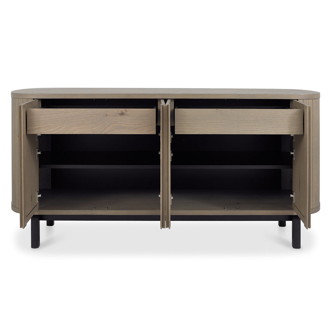 Bentley Designs Vega Grey Oiled Oak & Peppercorn Wide Sideboard