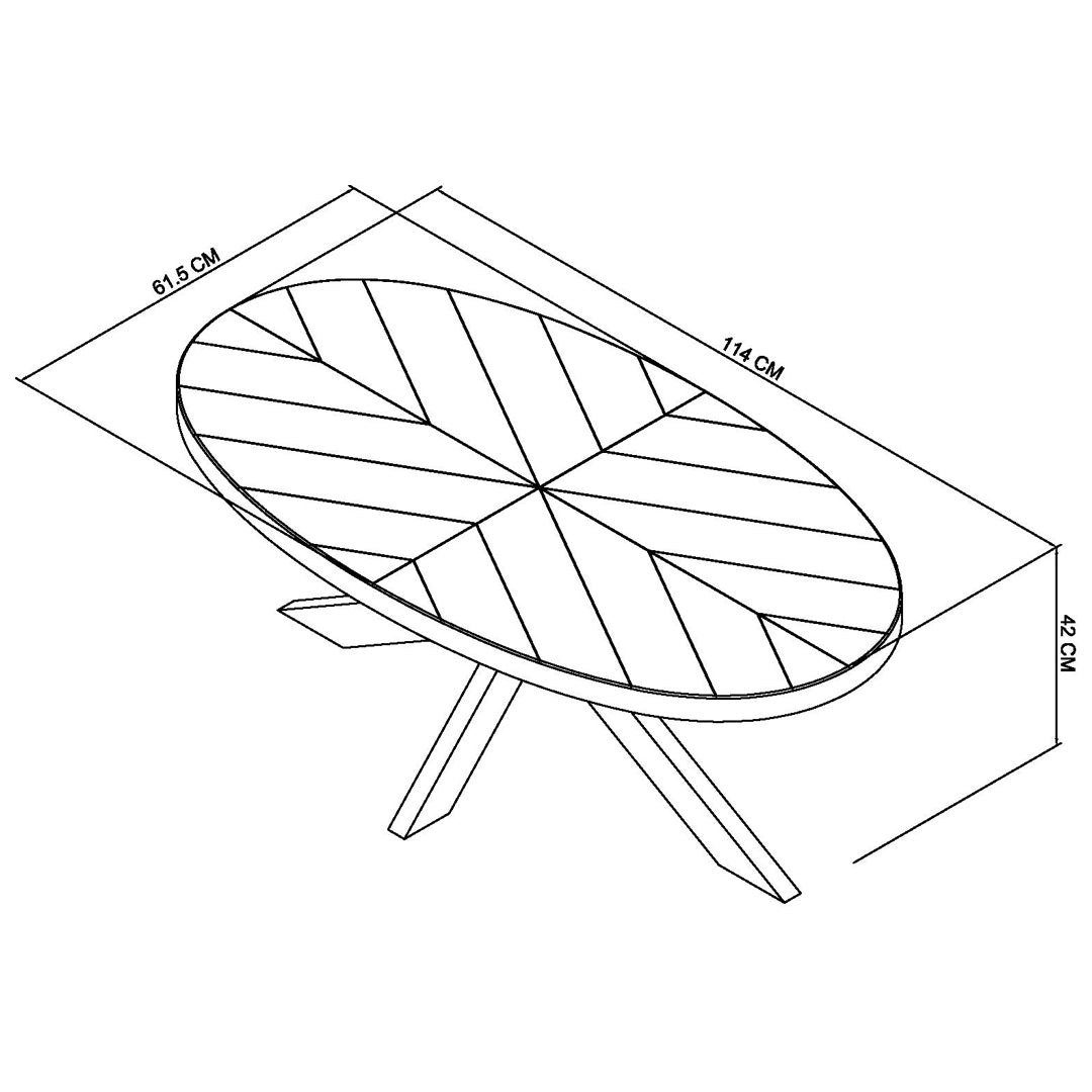 Bentley Designs Ellipse Rustic Oak Coffee Table