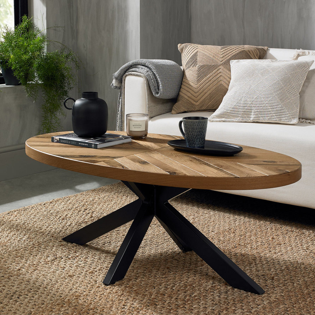 Bentley Designs Ellipse Rustic Oak Coffee Table