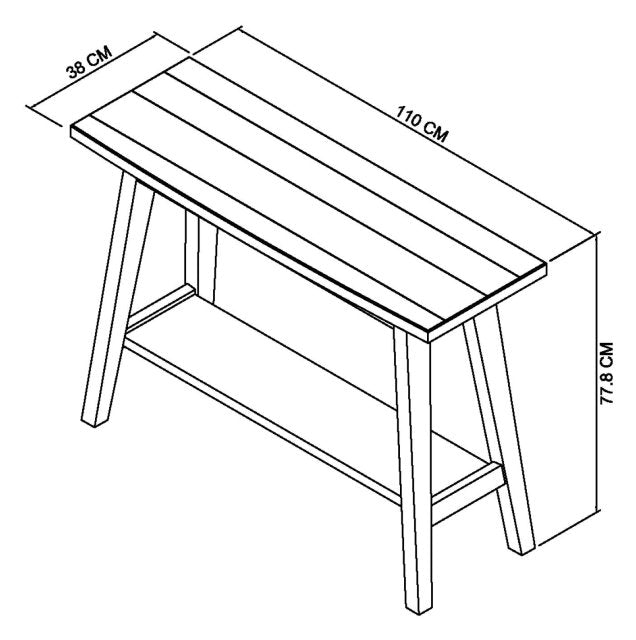 Bentley Designs Camden Rustic Oak Console Table With Shelf