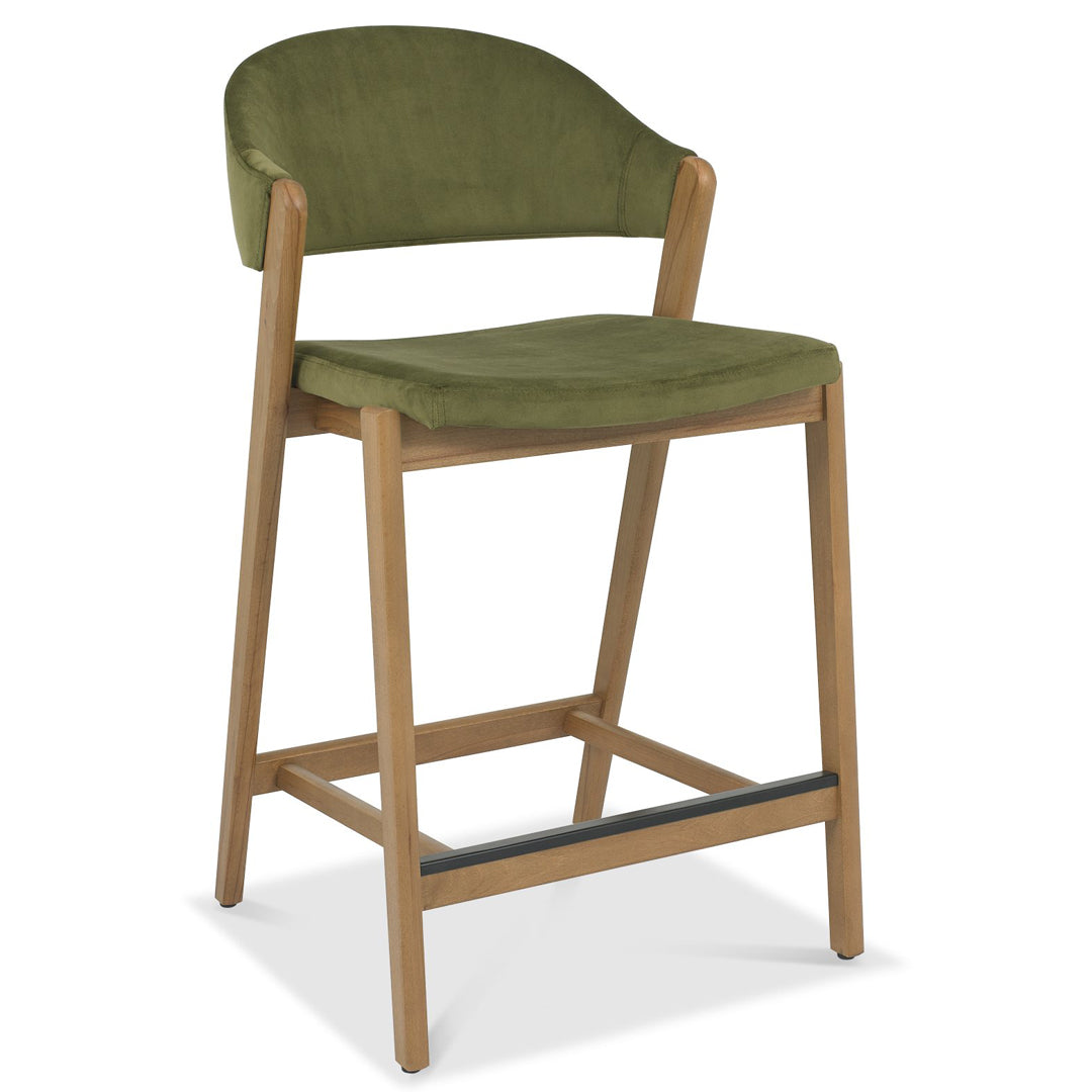 Bentley Designs Camden Rustic Oak Upholstered Bar Stool