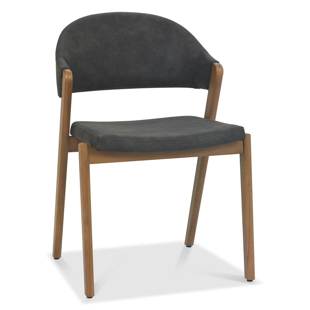 Bentley Designs Camden Rustic Oak Upholstered Chairs (Pair)