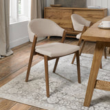 Bentley Designs Camden Rustic Oak Upholstered Chairs (Pair)