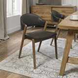 Bentley Designs Camden Rustic Oak Upholstered Chairs (Pair)