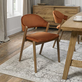 Bentley Designs Camden Rustic Oak Upholstered Chairs (Pair)