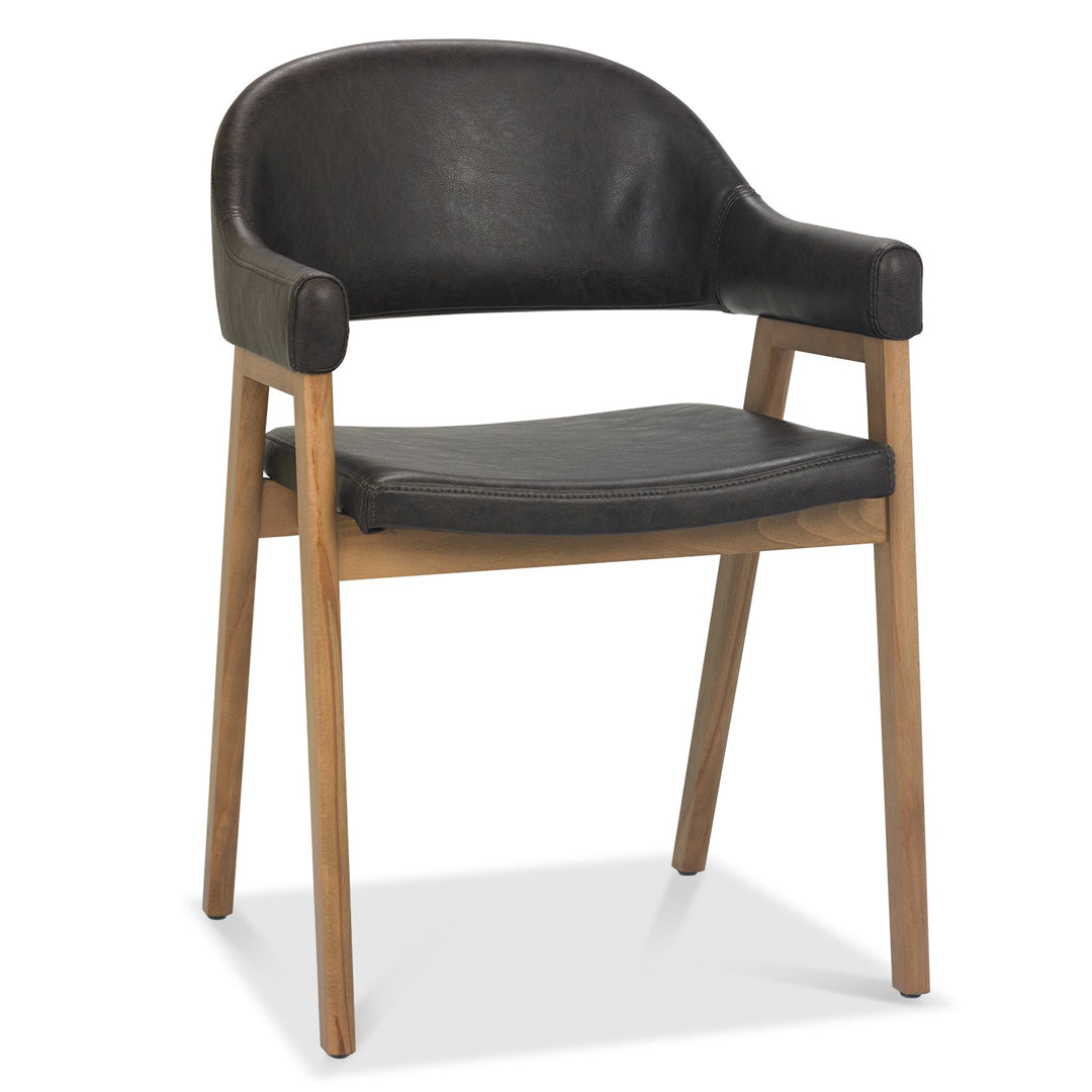 Bentley Designs Camden Rustic Oak Upholstered Arm Chairs (Pair)