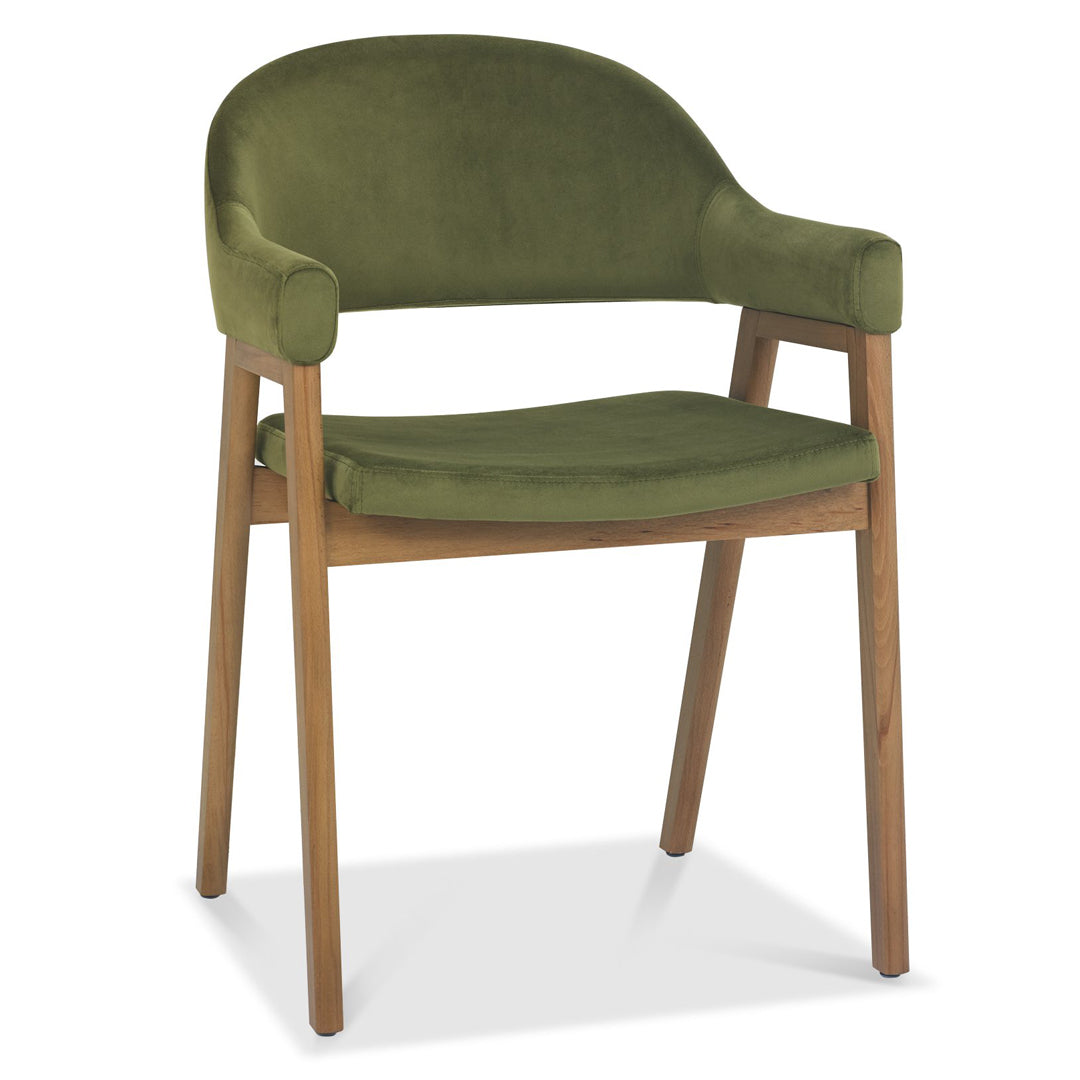 Bentley Designs Camden Rustic Oak Upholstered Arm Chairs (Pair)