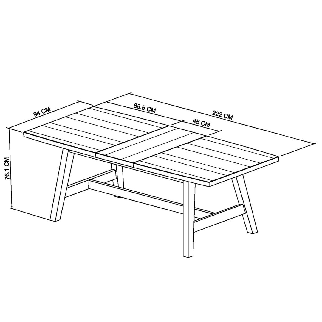 Bentley Designs Camden Rustic Oak 4 - 6 Seater Dining Table