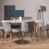 Bentley Designs Dansk Scandi Oak 6 Seater Dining Table & 6 Eriksen Chairs