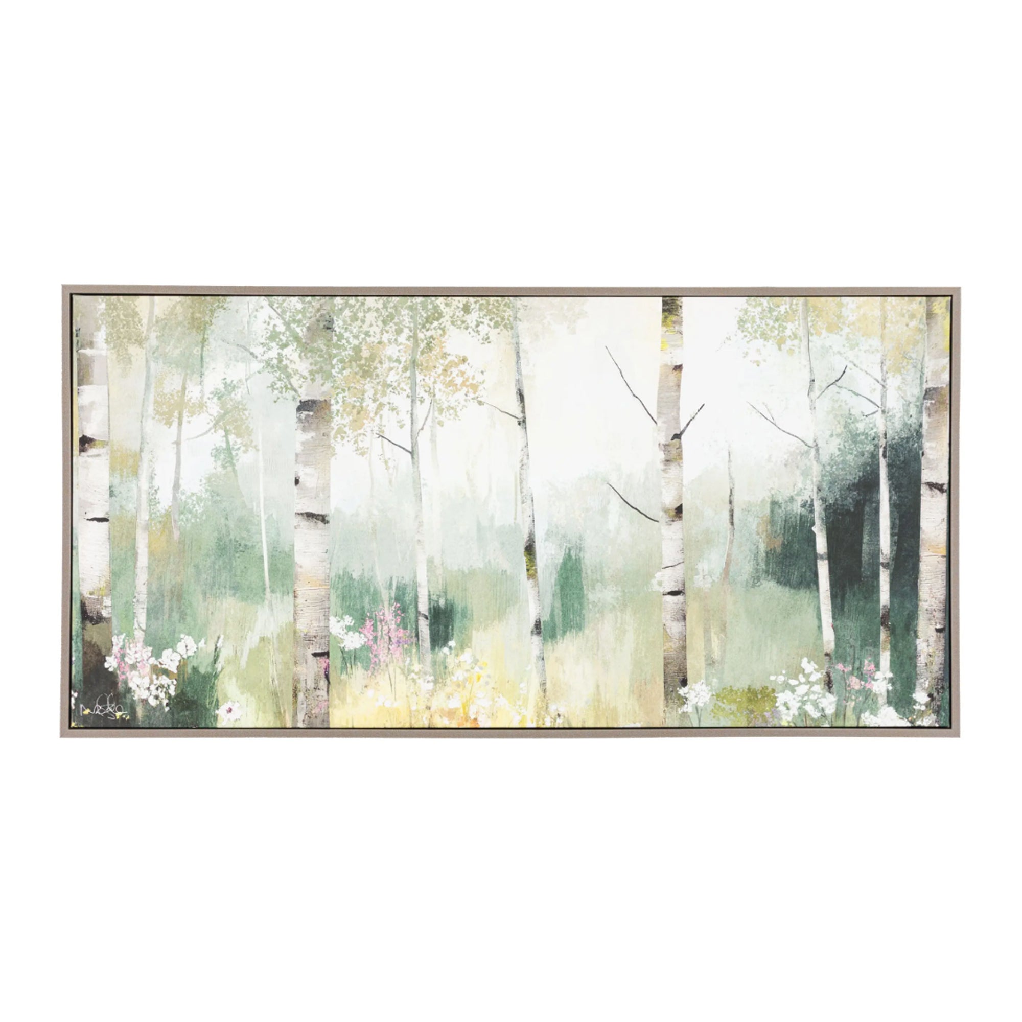 Birch and Bloom Framed Canvas by Natalie Taylor