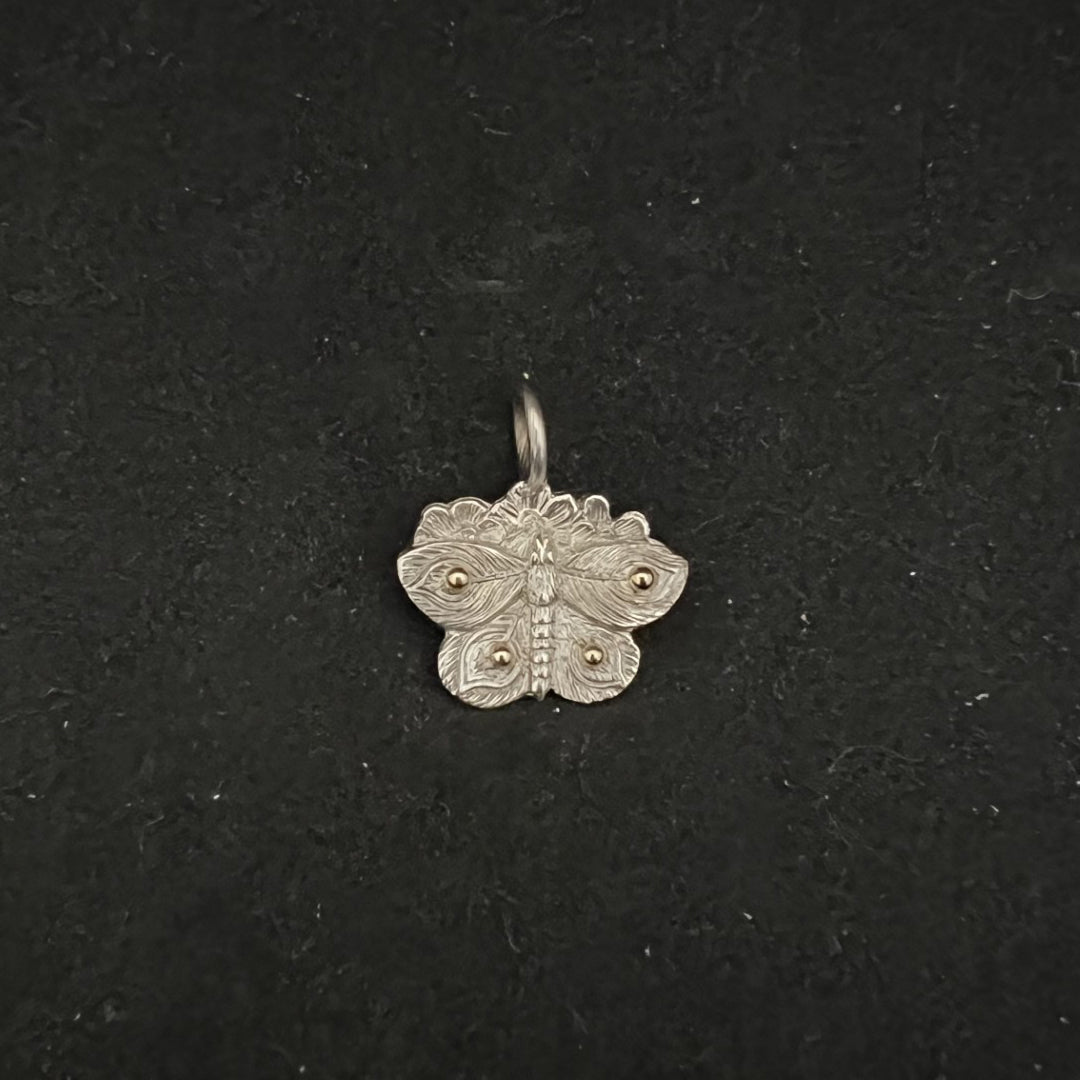 Malcolm Appleby Butterfly Pendant with 18ct Gold Beads