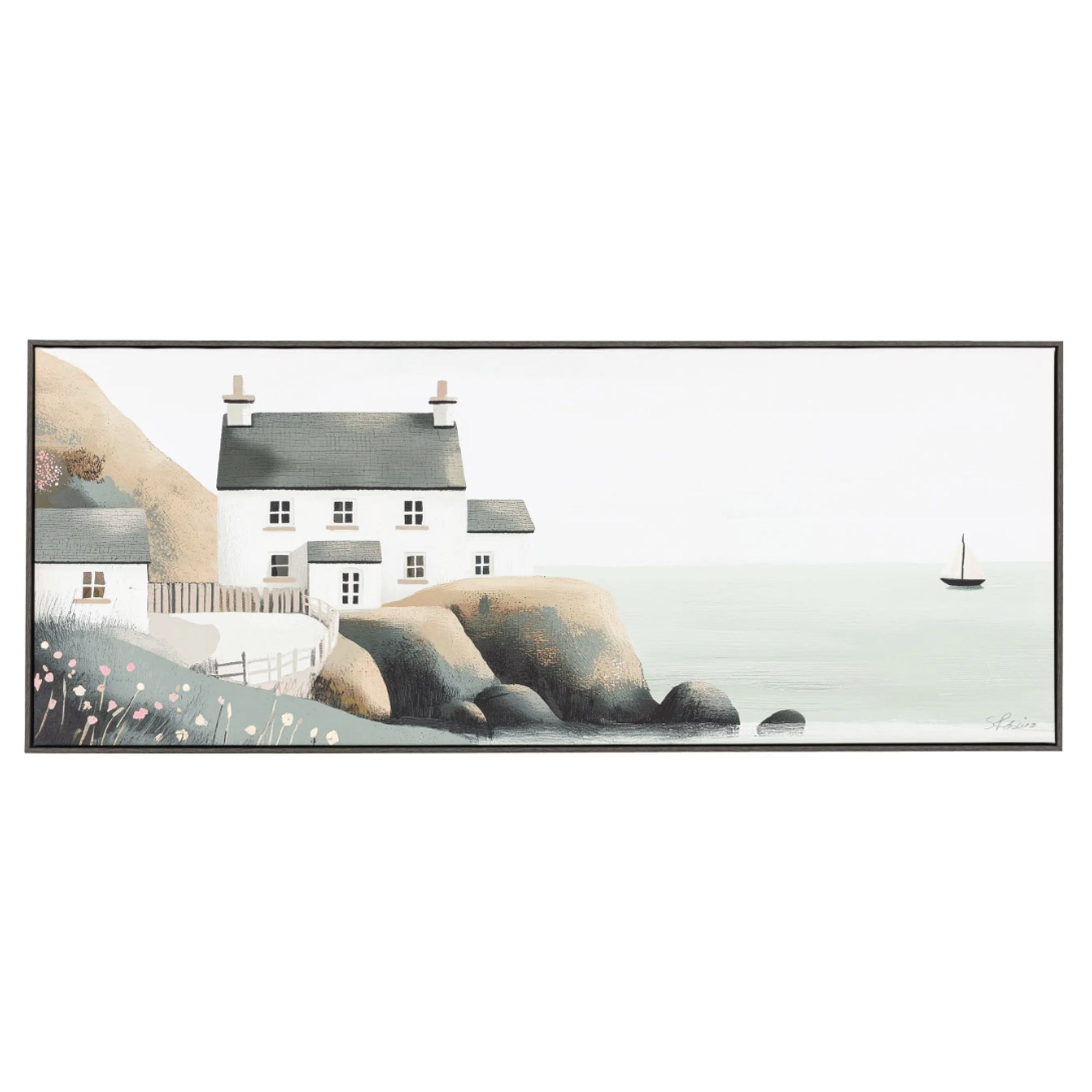 By The Sea Framed Canvas by Sabrina Roscino
