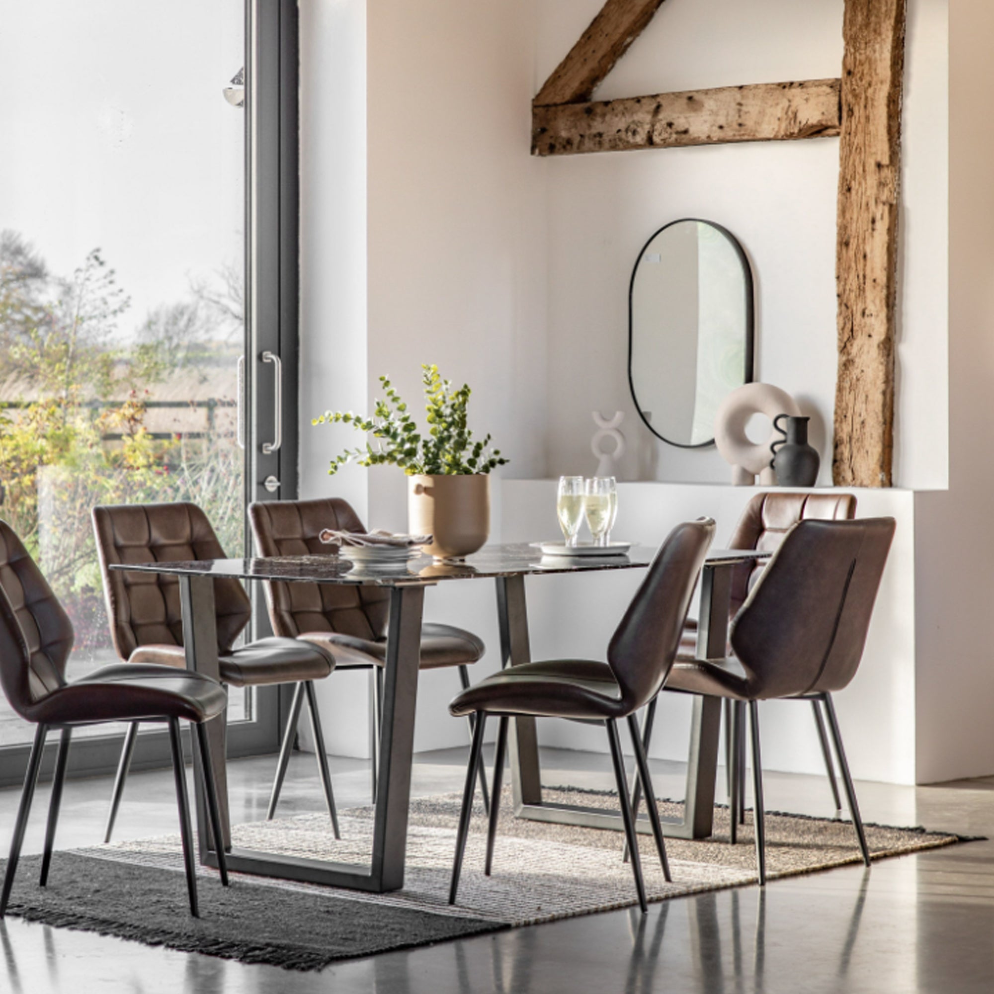 Gallery Davidson 6 Seater Black Dining Table