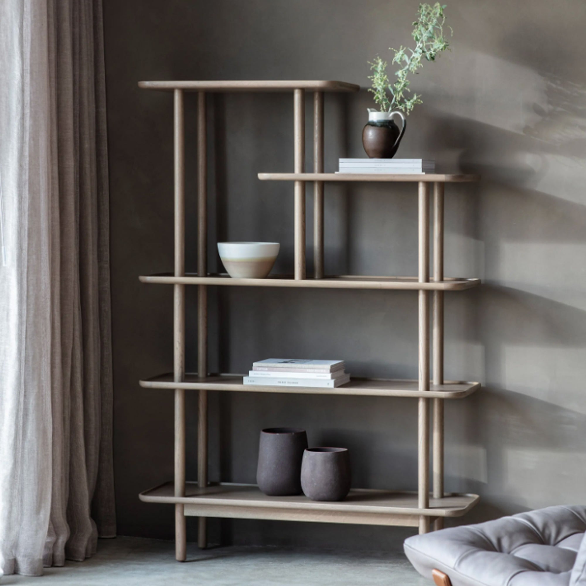 Gallery Kingham Grey Oak Open Display Unit