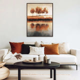 Golden Treeline Framed Canvas by Ulyana Hammond