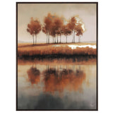 Golden Treeline Framed Canvas by Ulyana Hammond