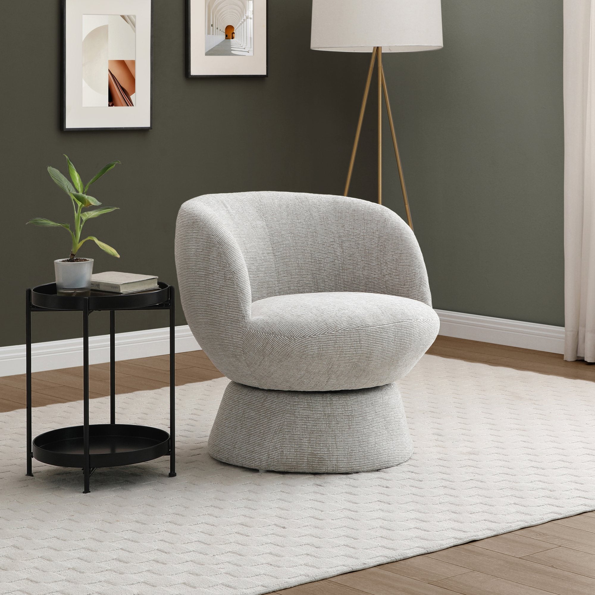 Kyoto Tulip Swivel Accent Chair
