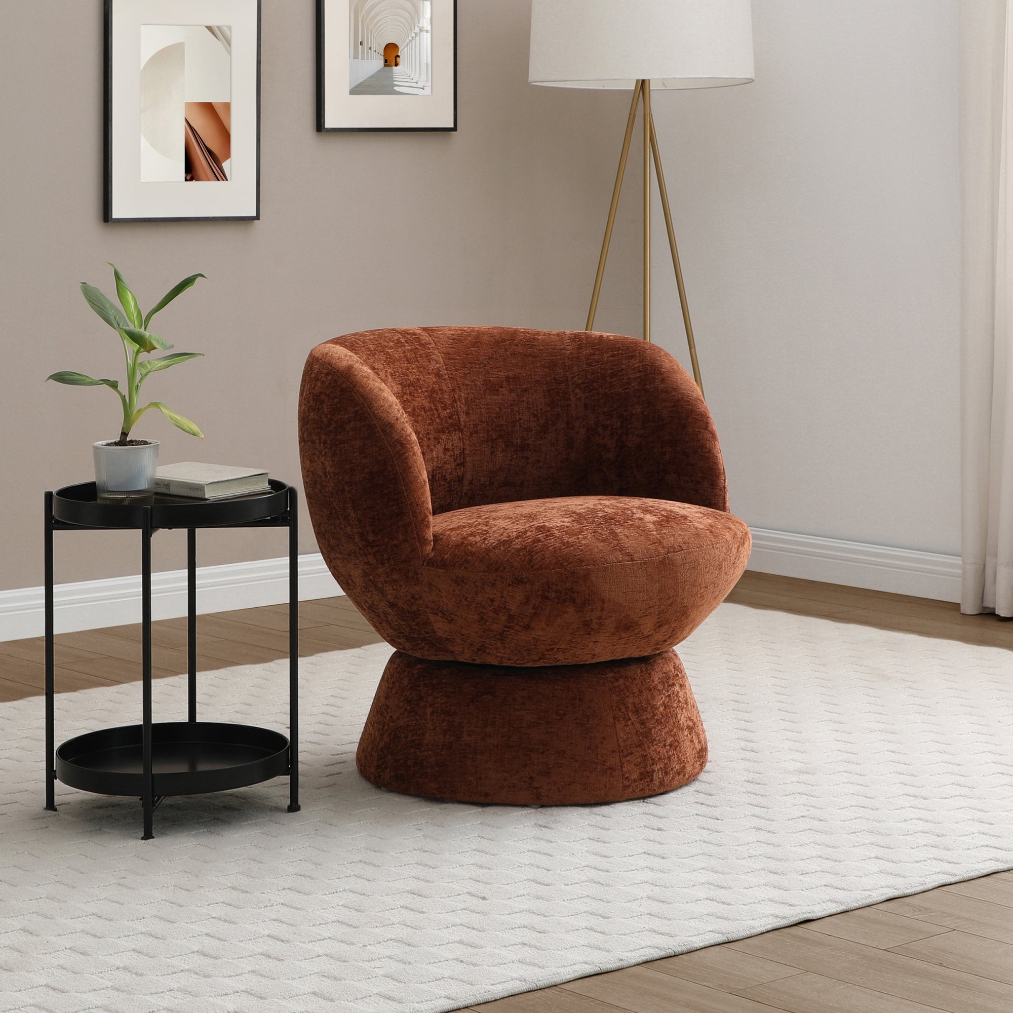 Kyoto Tulip Swivel Accent Chair
