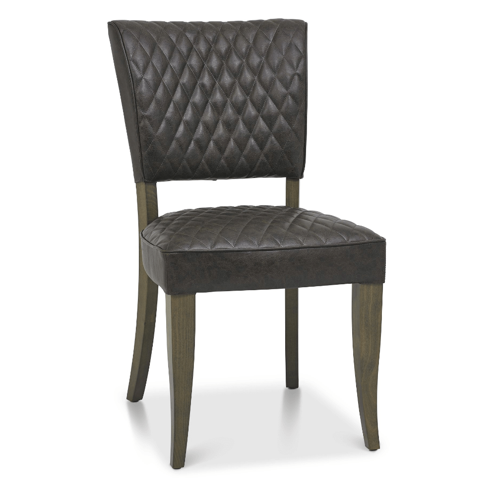 Bentley Designs Logan Fumed Oak Upholstered Dining Chairs (Pair)