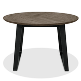 Bentley Designs Emerson Weathered Oak & Peppercorn 4 Seater Circular Dining Table