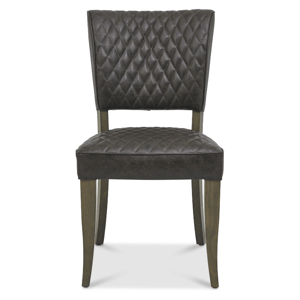 Bentley Designs Logan Fumed Oak Upholstered Dining Chairs (Pair)