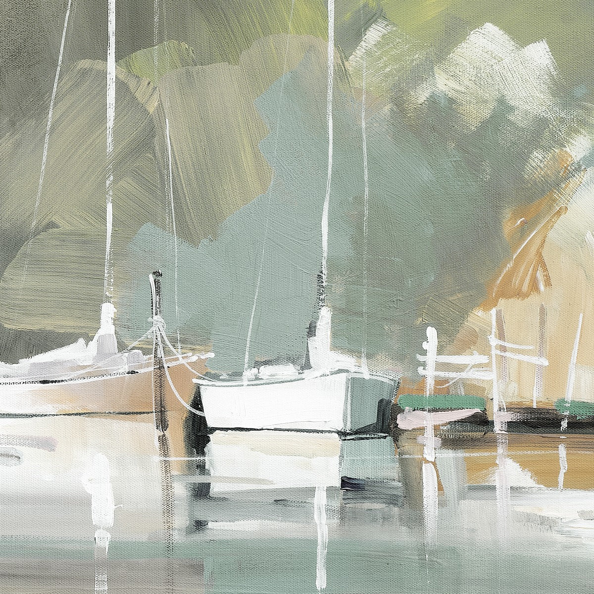 Marina Morning Framed Canvas by Craig Trewin Penny