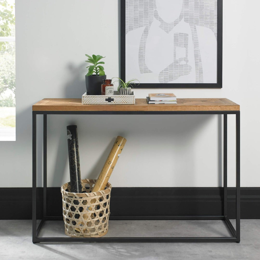 Bentley Designs Indus Rustic Oak Console Table | Taylors on the High Street