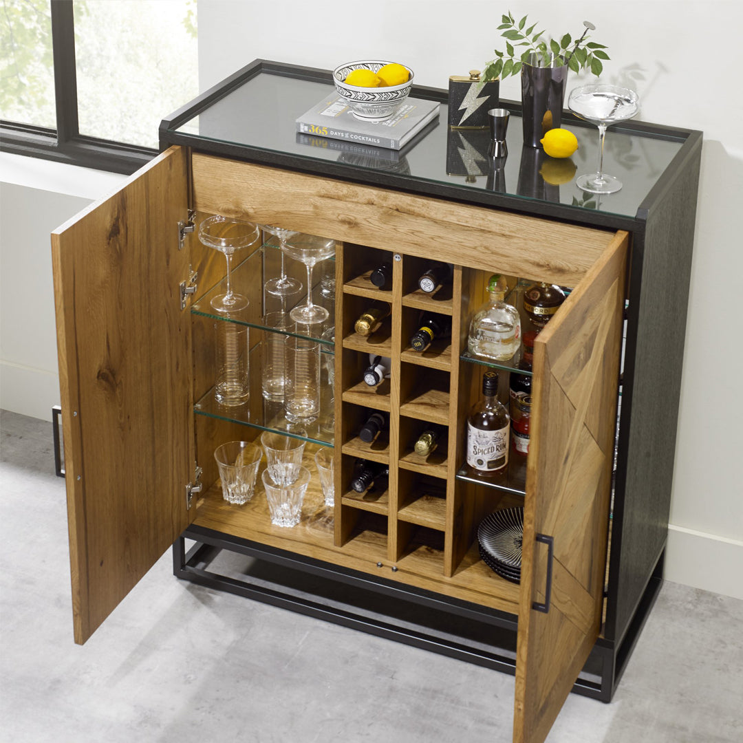 Bentley Designs Indus Rustic Oak Drinks Cabinet | Taylors on the High Street