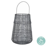 Large Wire Silver and Grey Glowray Conical Lantern