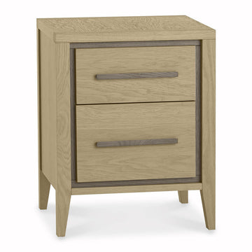 Bentley Designs Rimini Aged Oak & Weathered Oak 2 Drawer Nightstand | Taylors on the High Street