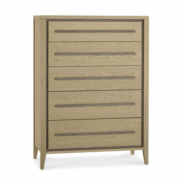 Bentley Designs Rimini Aged Oak & Weathered Oak 5 Drawer Chest | Taylors on the High Street