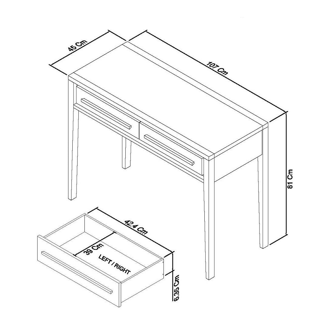 Bentley Designs Rimini Aged Oak & Weathered Oak Dressing Table | Taylors on the High Street