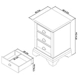 Bentley Designs Hampstead White 3 Drawer Nightstand | Taylors on the High Street