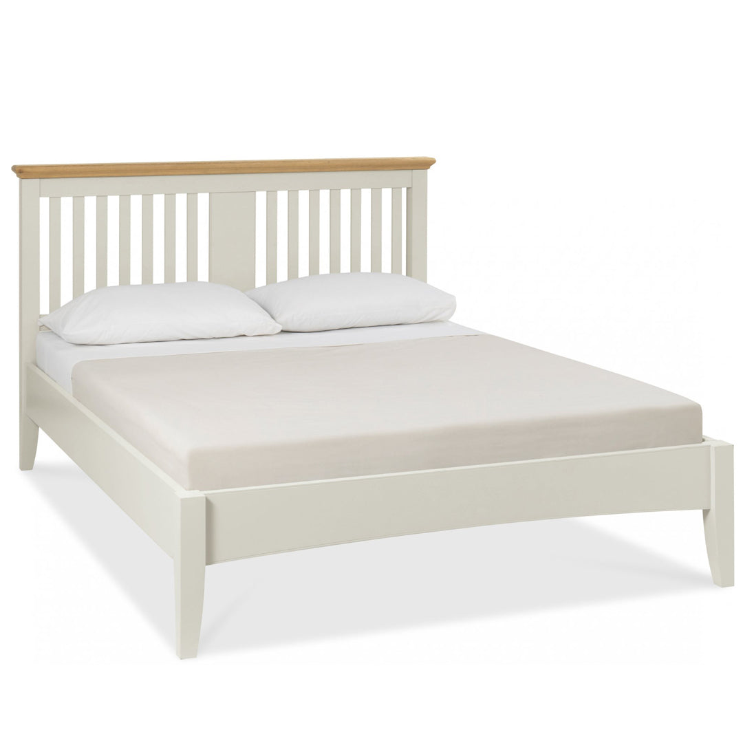 Bentley Designs Hampstead Soft Grey & Pale Oak Slatted Bedstead | Taylors on the High Street
