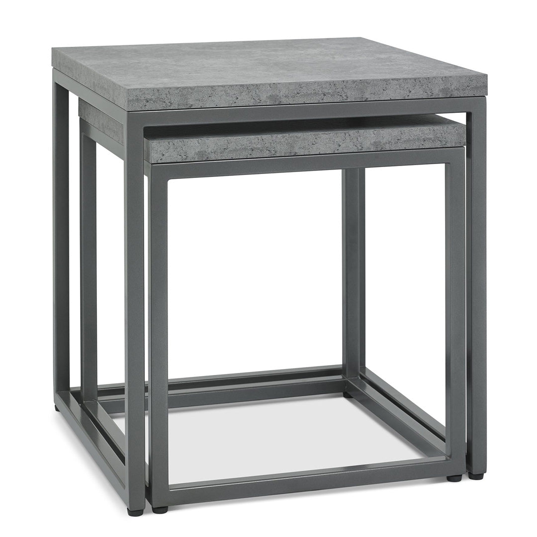 Bentley Designs Zinc & Dark Grey Nest of Lamp Tables | Taylors on the High Street