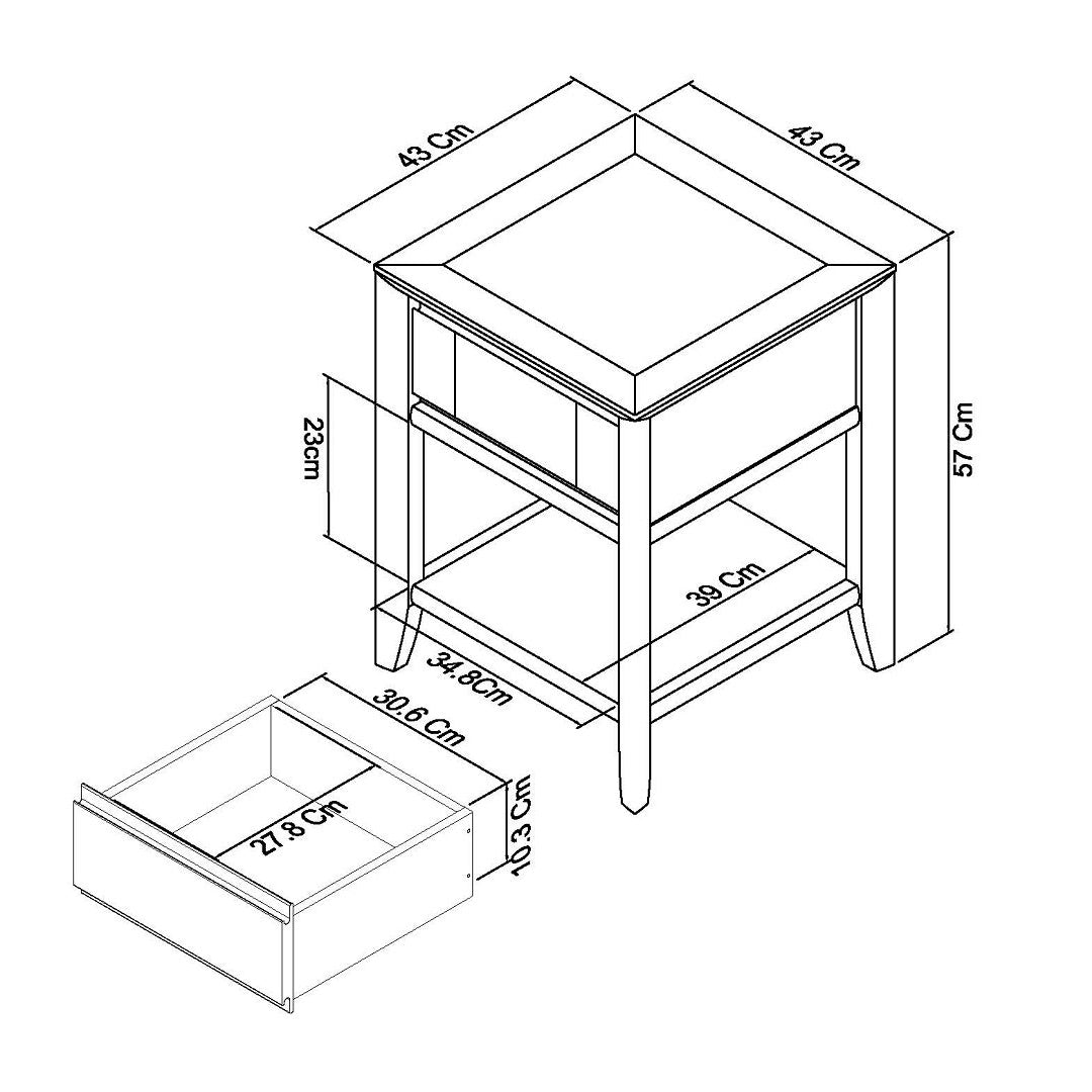 Bentley Designs Bergen Oak Lamp Table with Drawer | Taylors on the High Street