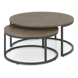 Bentley Designs Chevron Weathered Ash Coffee Nest of Tables