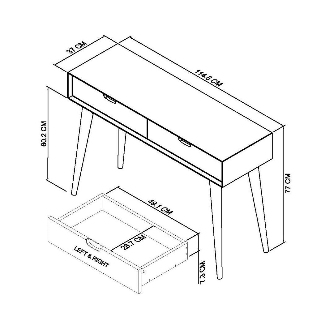 Bentley Designs Dansk Scandi Oak Console Table with Drawers | Taylors on the High Street