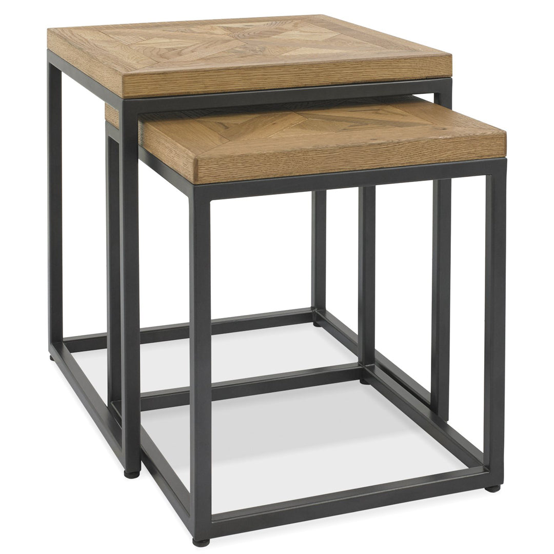 Bentley Designs Indus Rustic Oak Nest of Tables | Taylors on the High Street