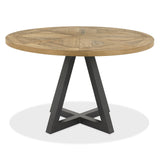 Bentley Design Indus Rustic Oak Circular Dining Table | Taylors on the High Street