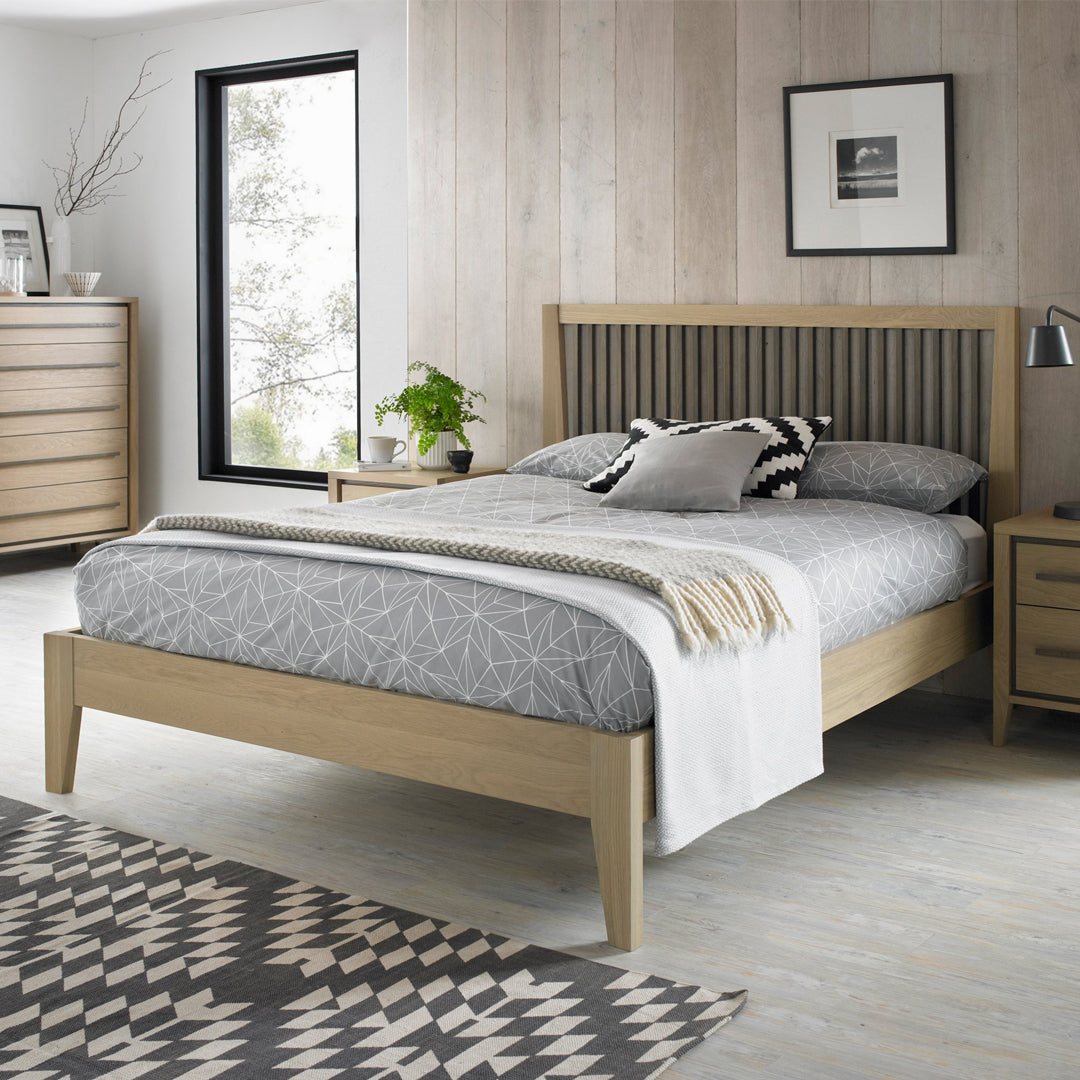 Bentley Designs Rimini Weathered Oak Slatted Bedstead | Taylors on the High Street