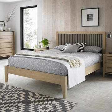 Bentley Designs Rimini Weathered Oak Slatted Bedstead | Taylors on the High Street