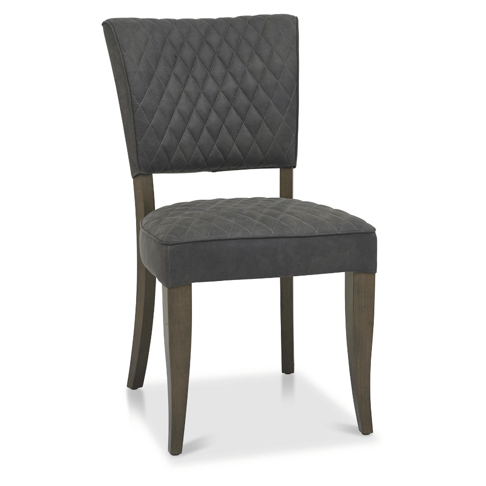 Bentley Designs Logan Fumed Oak Upholstered Dining Chairs (Pair)