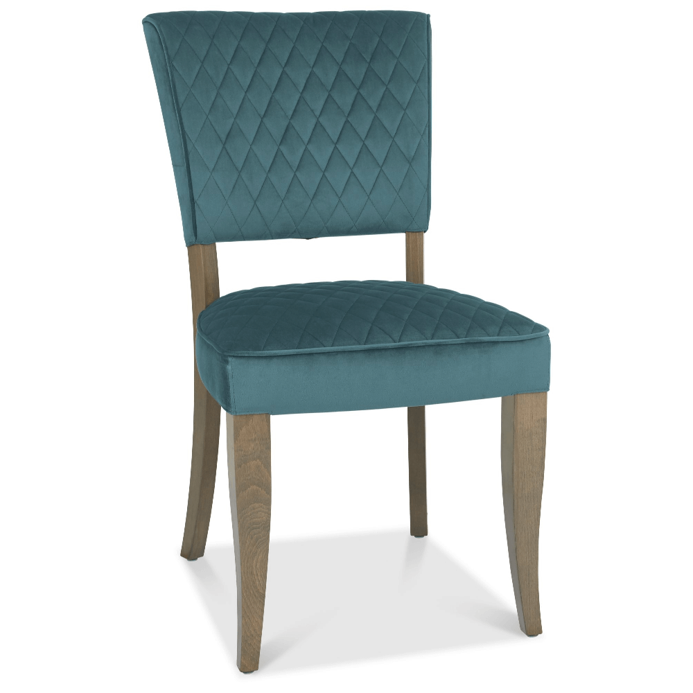 Bentley Designs Logan Fumed Oak Upholstered Dining Chairs (Pair)
