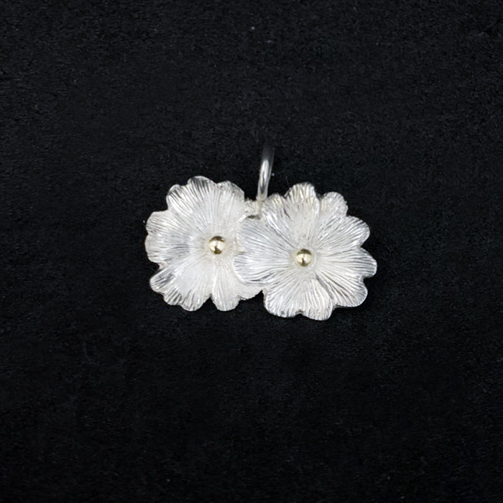 Malcolm Appleby Double Primrose Pendant with 18ct Gold and 18ct Rose Gold Beads