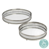 Set of Two Circular Nickle Trays