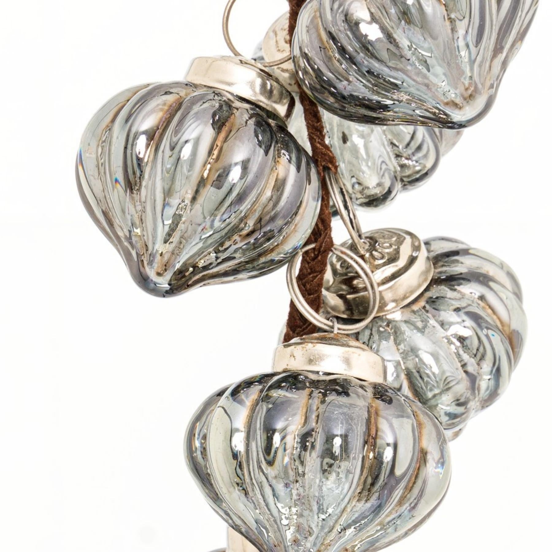 The Noel Collection Smoked Midnight Teardop Bauble Cluster