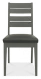 Bentley Designs Oakham Dark Grey Chair - Dark Grey Bonded Leather (Pair)